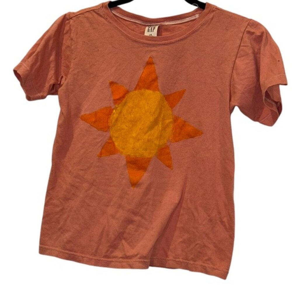 gap vintage Y2K dusty rose orange SUN print t-shirt top L
